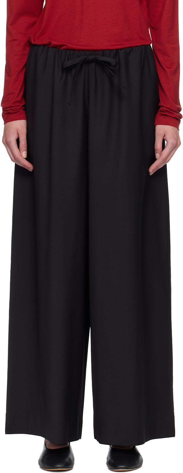 Black Drawstring Dinner Trousers by TOTEME