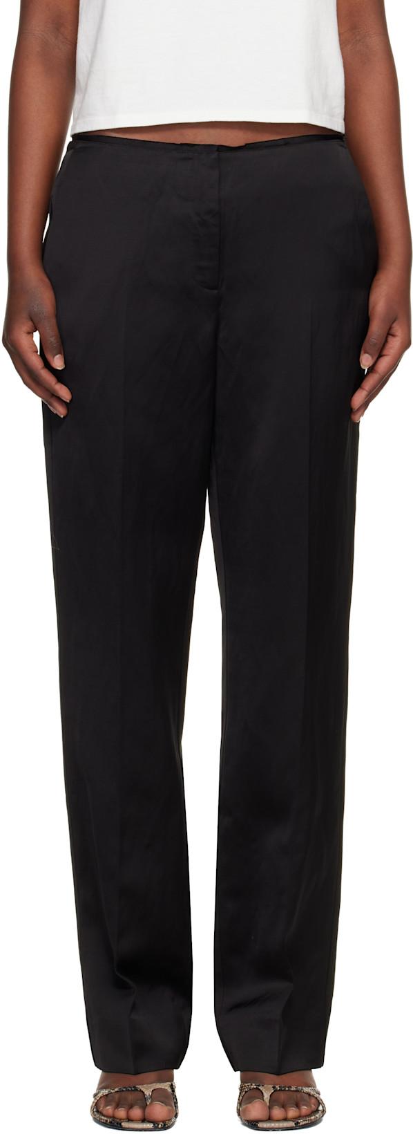 Black Easy Raw Edge Trousers by TOTEME