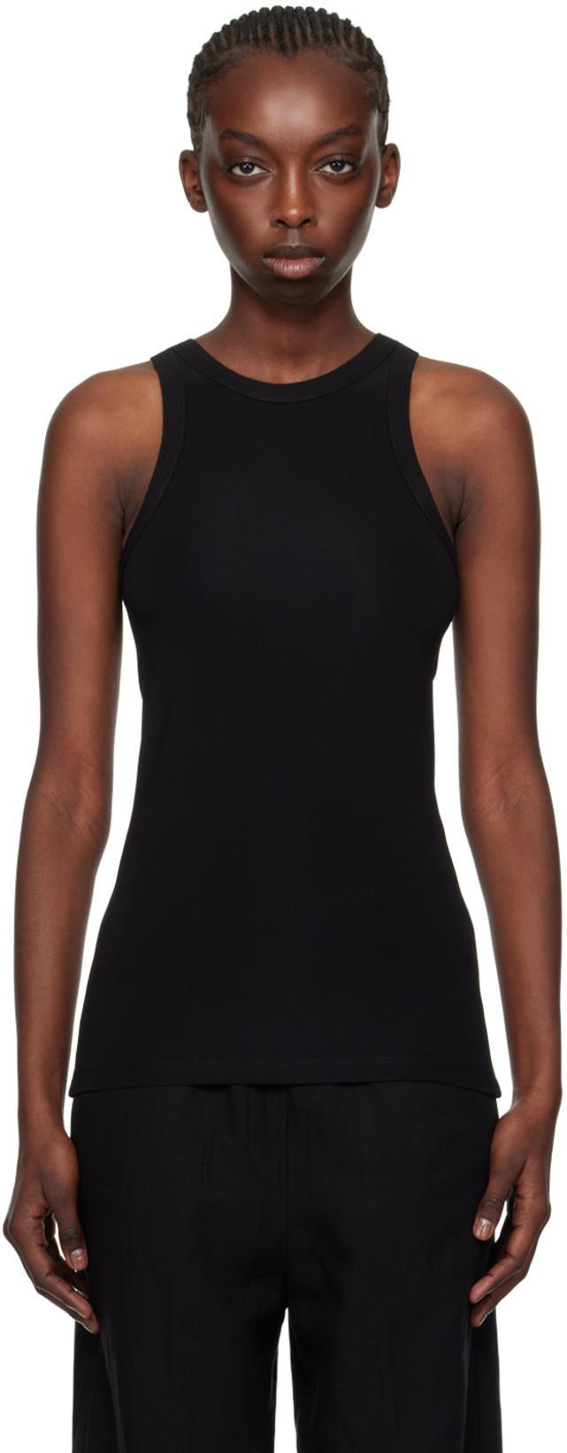 Black Fluid Tank Top by TOTEME