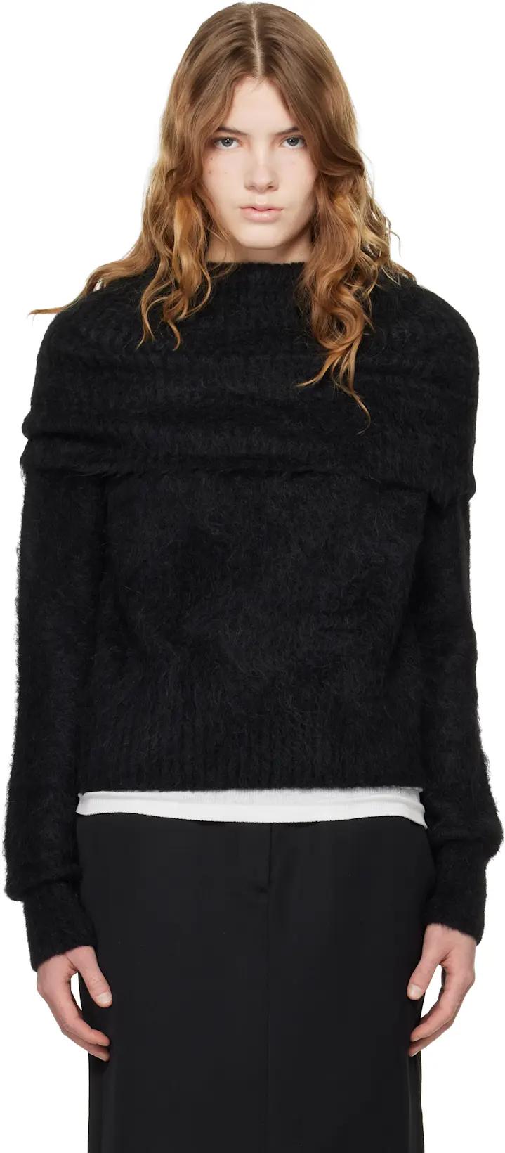 Black Funnel Alpaca-Blend Knit Turtleneck by TOTEME