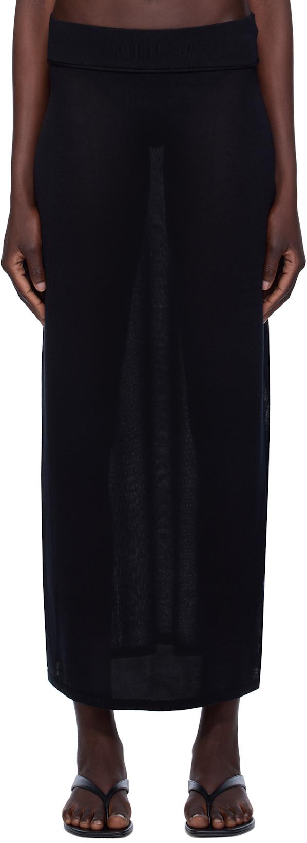 Black Knit Maxi Skirt by TOTEME