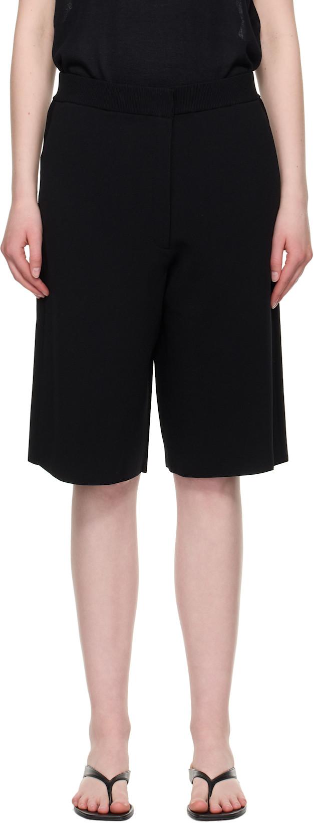 Black Knit Shorts by TOTEME
