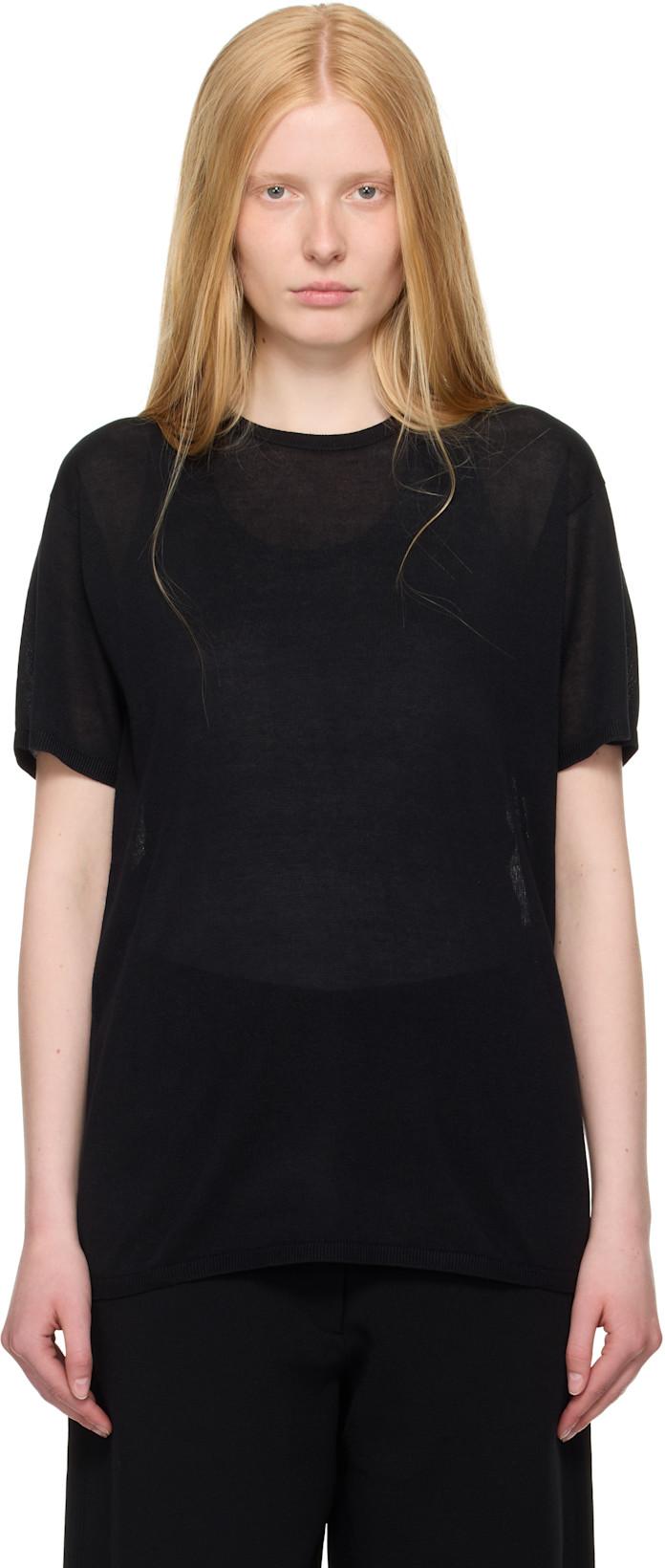 Black Knit T-shirt by TOTEME
