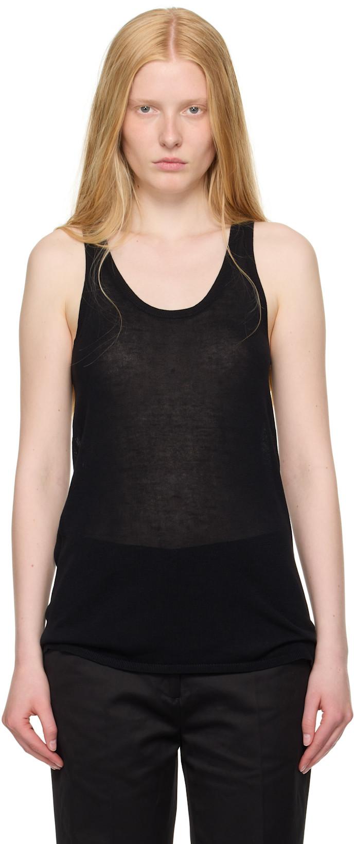 Black Knit Tank Top by TOTEME