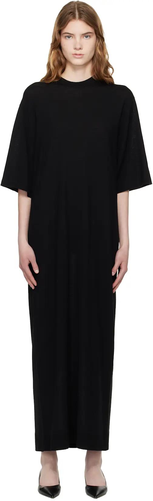 Black Knit Tee Maxi Dress by TOTEME