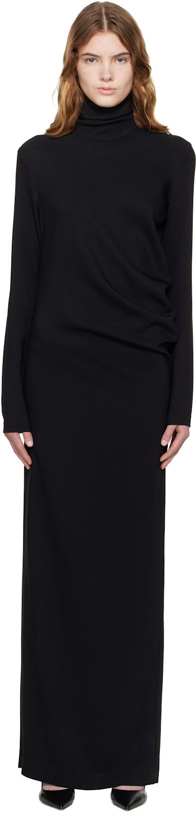 Black Long Twist Maxi Dress by TOTEME
