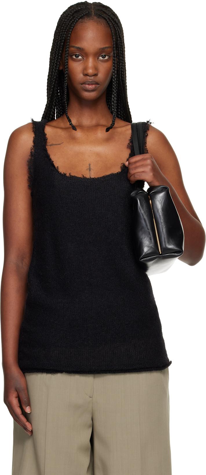 Black Mohair Knit Tank Top by TOTEME