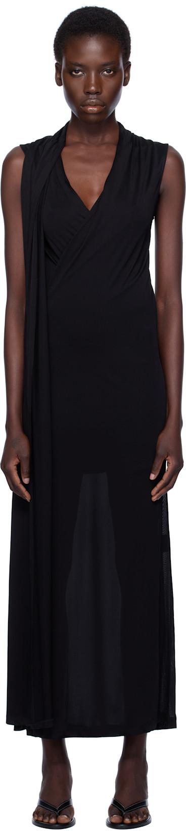 Black Overlapped Scarf Maxi Dress by TOTEME