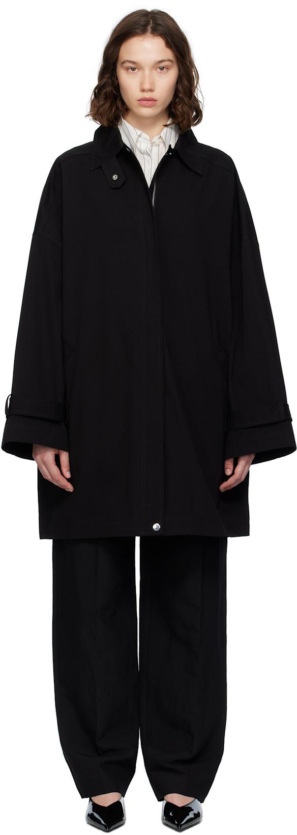 Black Oversized Trench Coat by TOTEME