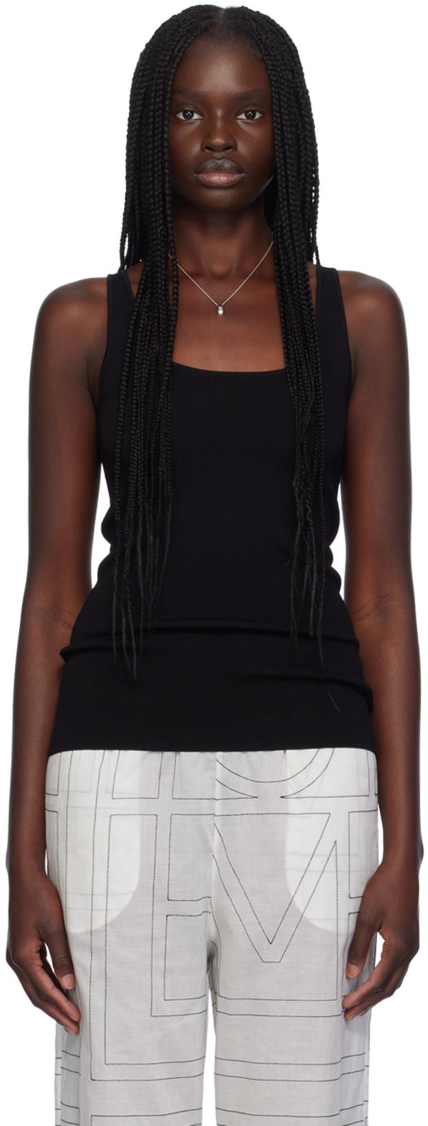 Black Scoop Neck Tank Top by TOTEME