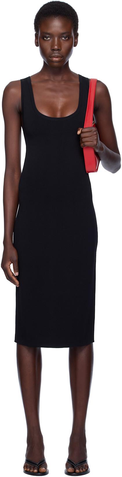 Black Short Tank Midi Dress by TOTEME