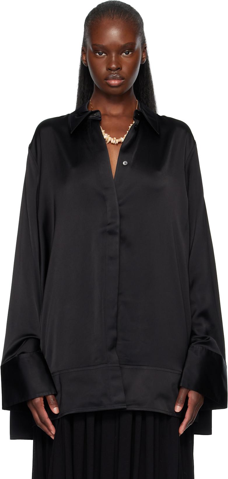 Black Soft Tuxedo Shirt by TOTEME