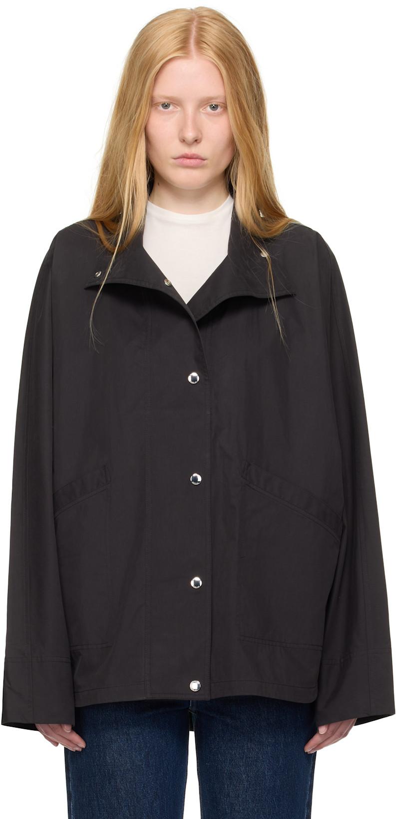 Black Summer Parachute Jacket by TOTEME
