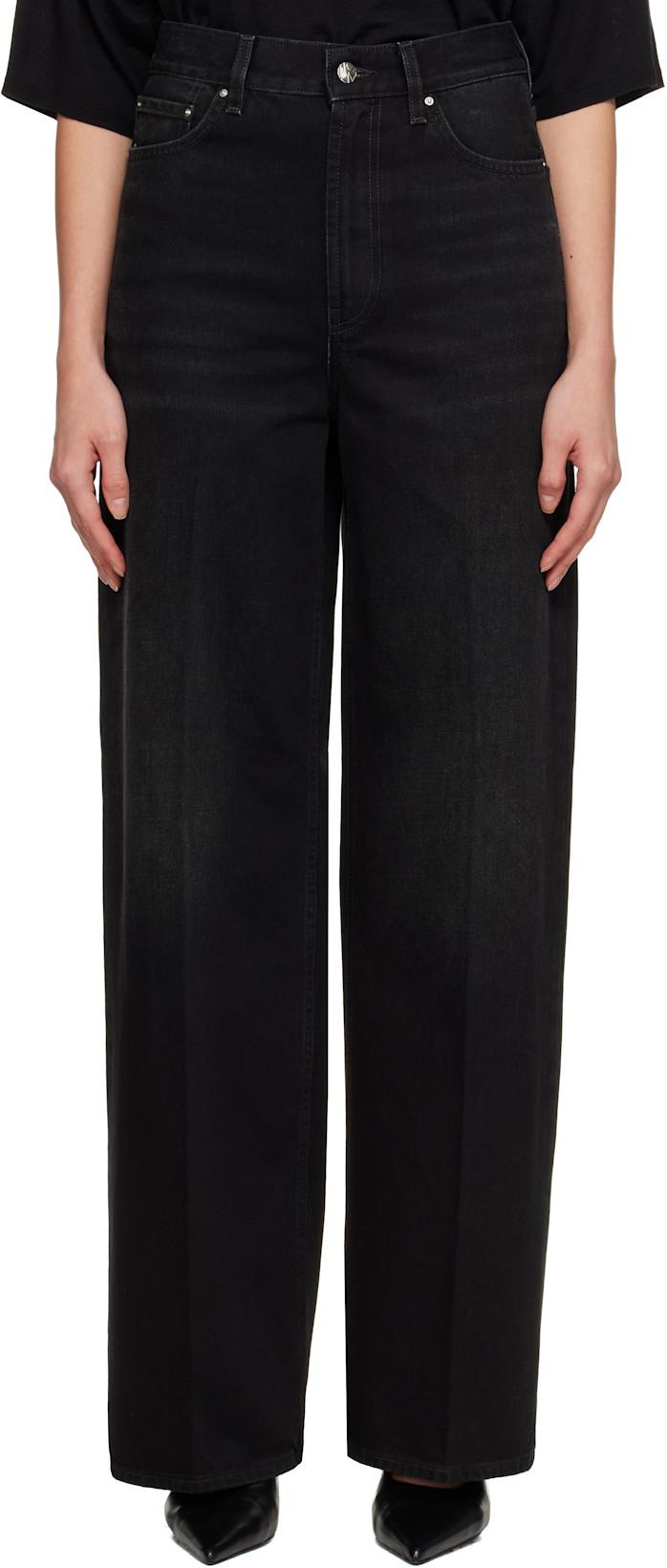 Black Wide Leg Jeans by TOTEME