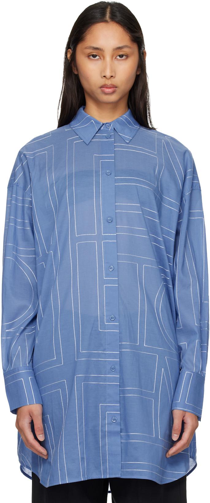 Blue Long Summer Shirt by TOTEME
