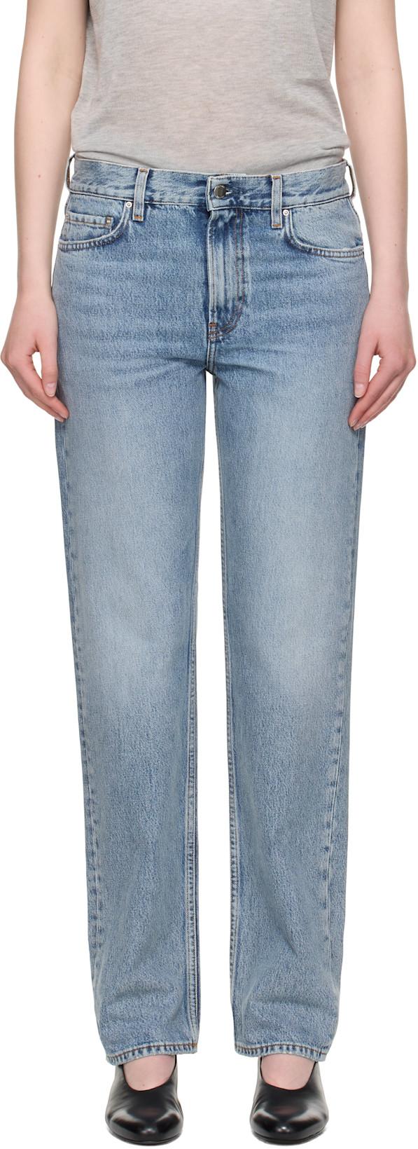 Blue Low Straight Jeans by TOTEME