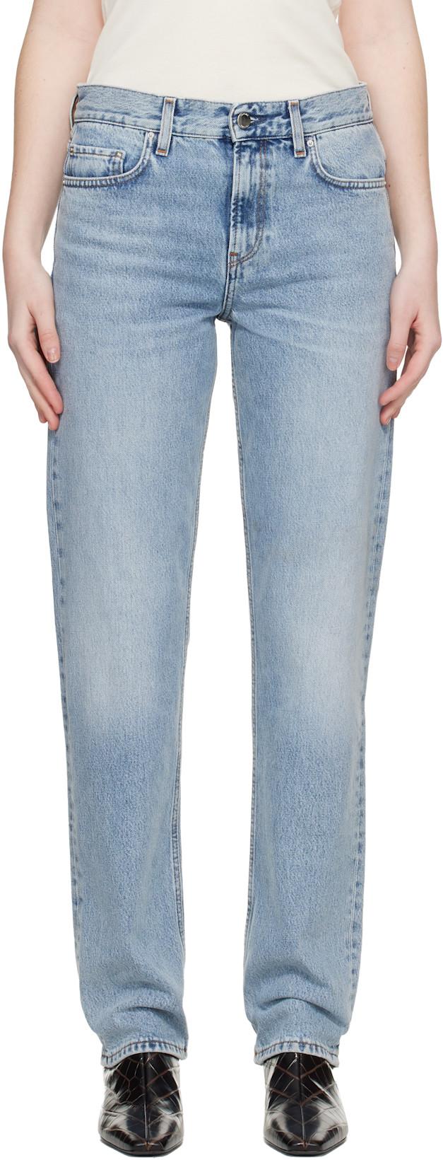Blue Low Straight Jeans by TOTEME