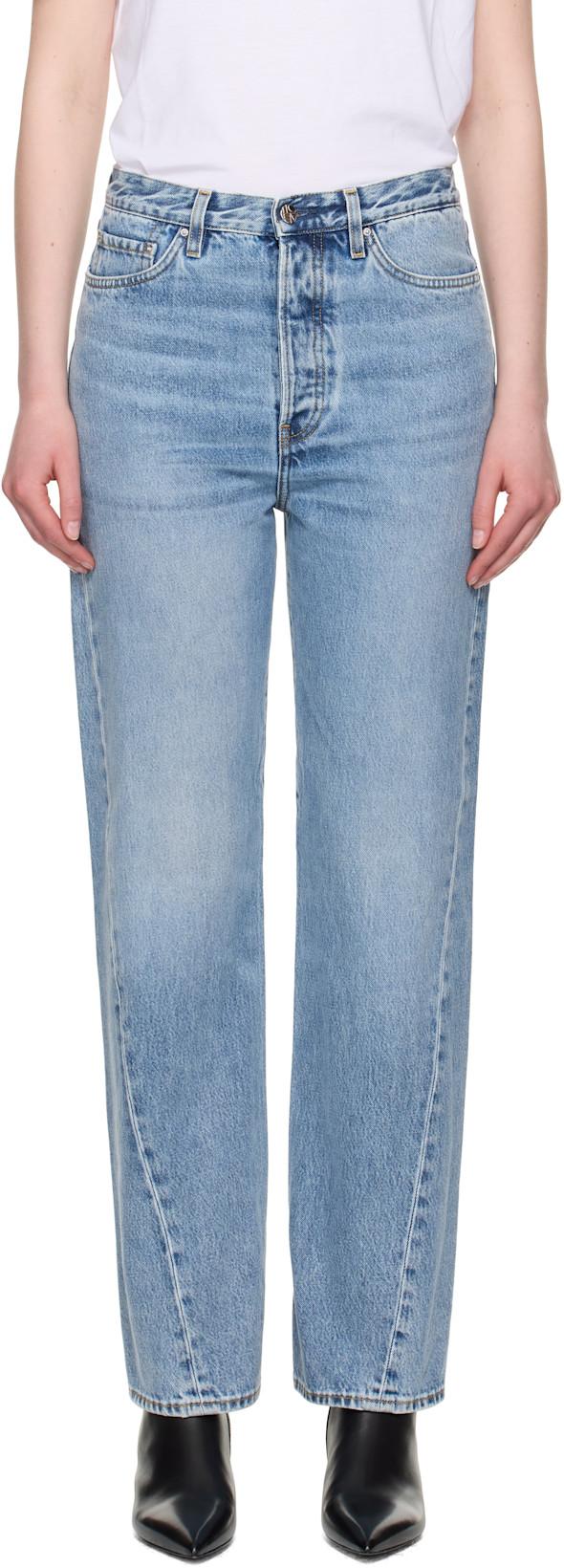 Blue Twisted Seam Jeans by TOTEME