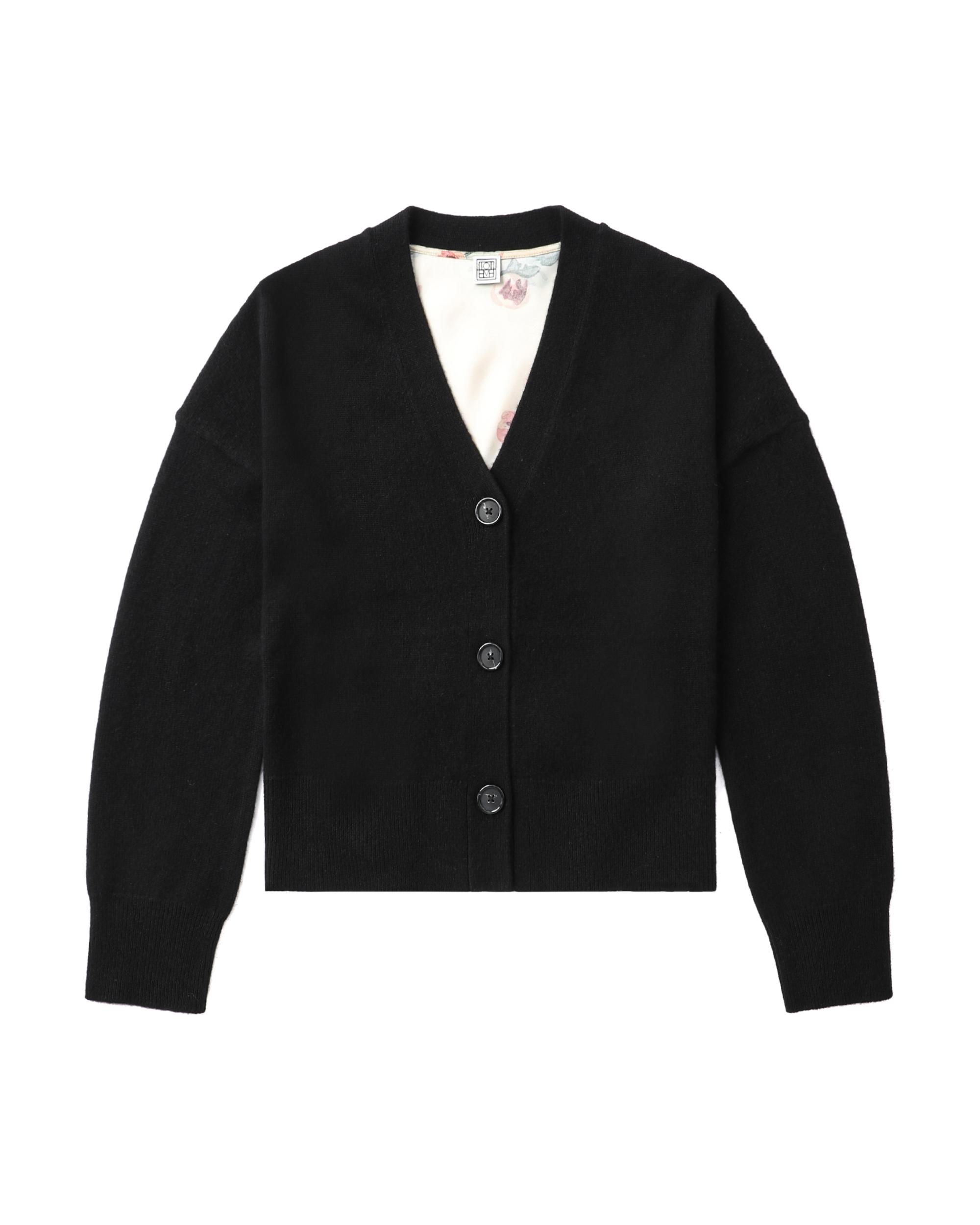 Boxy satin-back cardigan by TOTEME