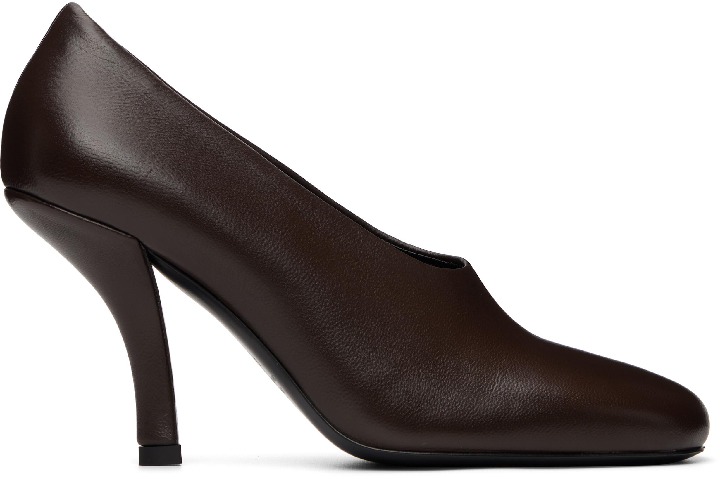 Brown Contour Nappa Heels by TOTEME