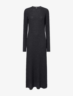 Cable-Knit Round-Neck Wool Maxi Dress by TOTEME