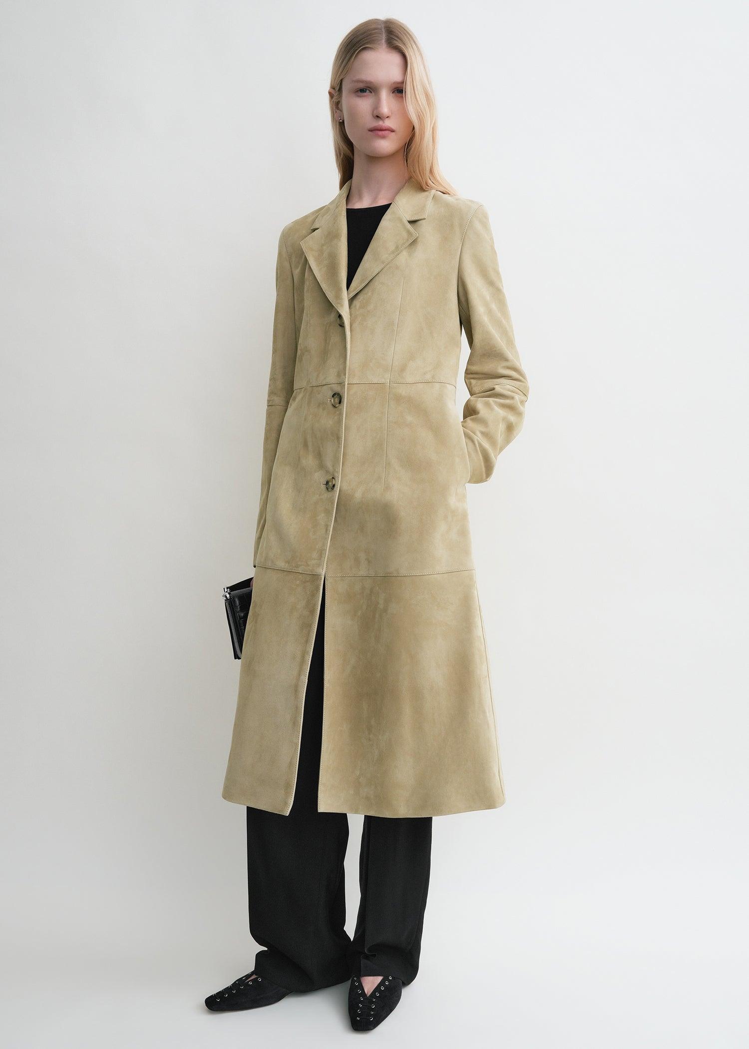 Cinched suede coat desert by TOTEME