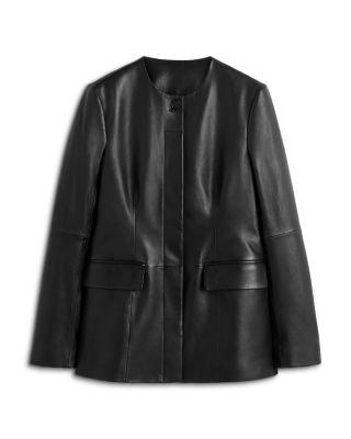 Collarless Leather Jacket by TOTEME