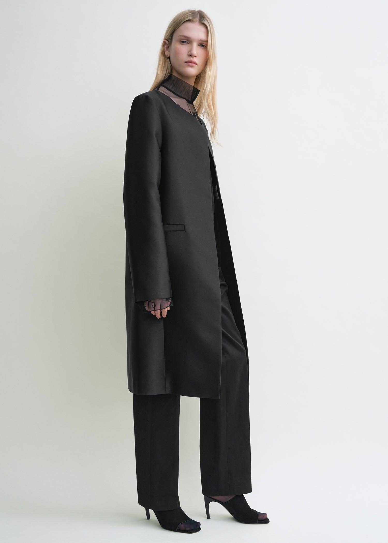 Collarless coat black by TOTEME