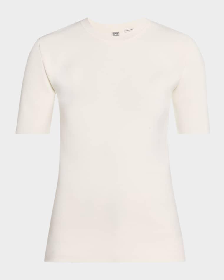 Compact Knit Short-Sleeve T-Shirt by TOTEME