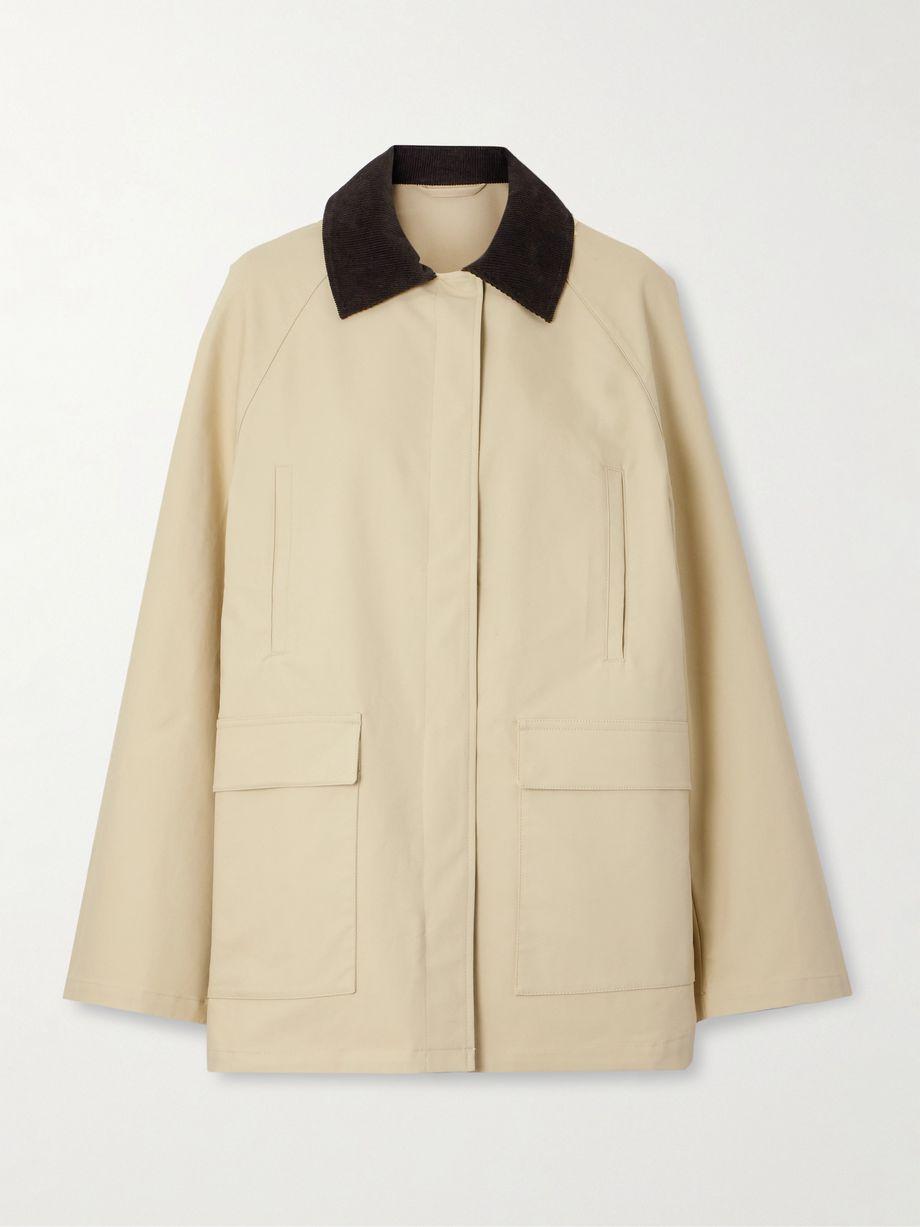 Corduroy-trimmed coated-canvas jacket by TOTEME