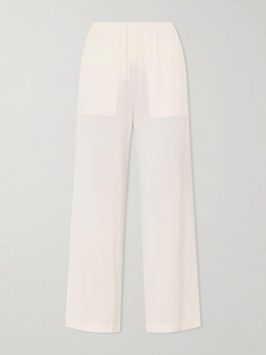 Cotton and silk-blend straight-leg pants by TOTEME