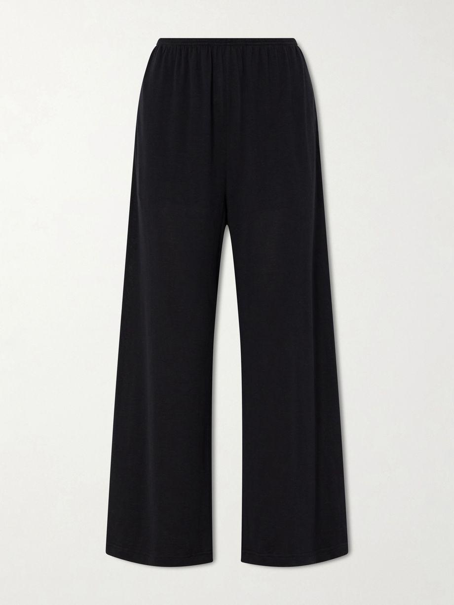 Cotton and silk-blend wide-leg pants by TOTEME