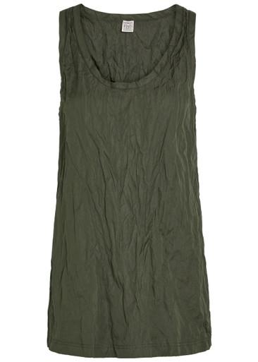 Crinkled cotton-blend poplin tank top by TOTEME