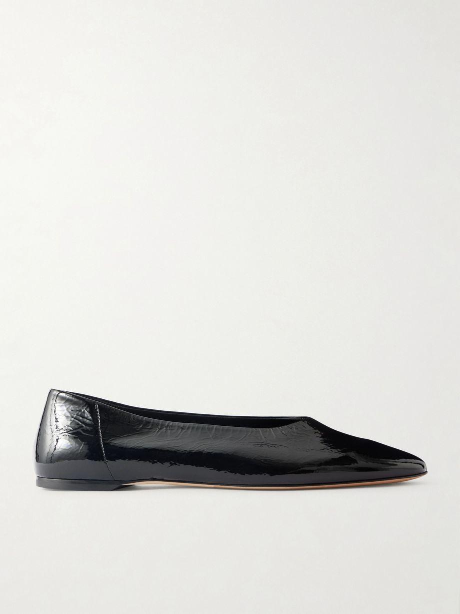 Crinkled patent-leather ballet flats by TOTEME
