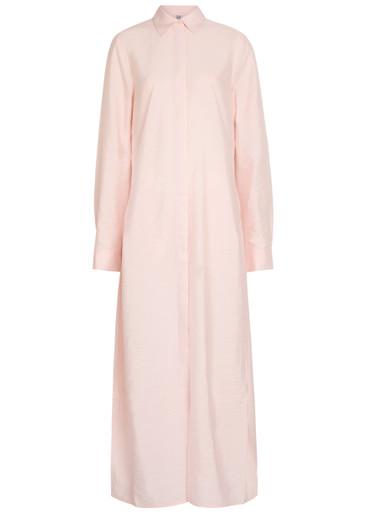 Crinkled silk-blend maxi shirt dress by TOTEME