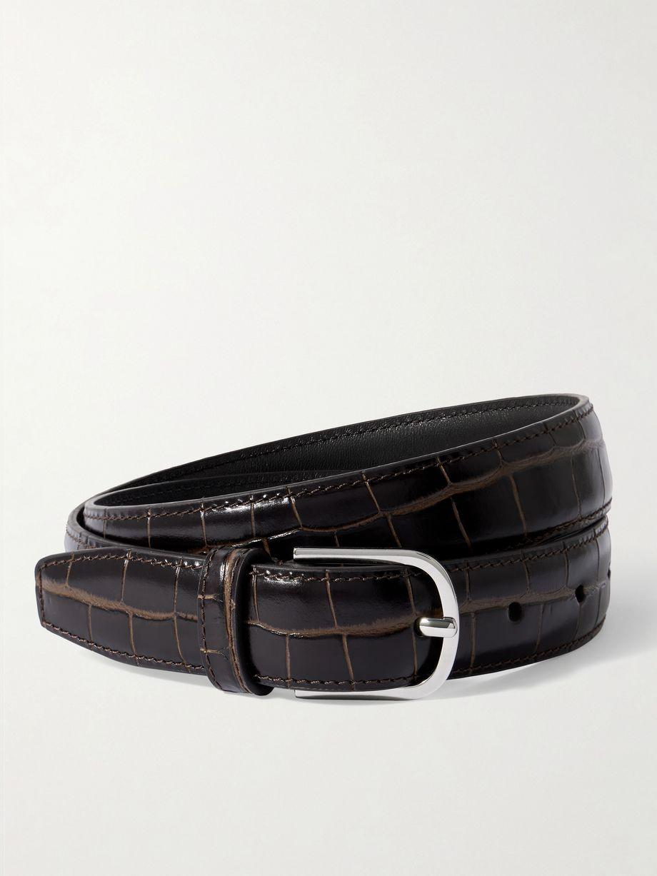 Croc-effect leather belt by TOTEME