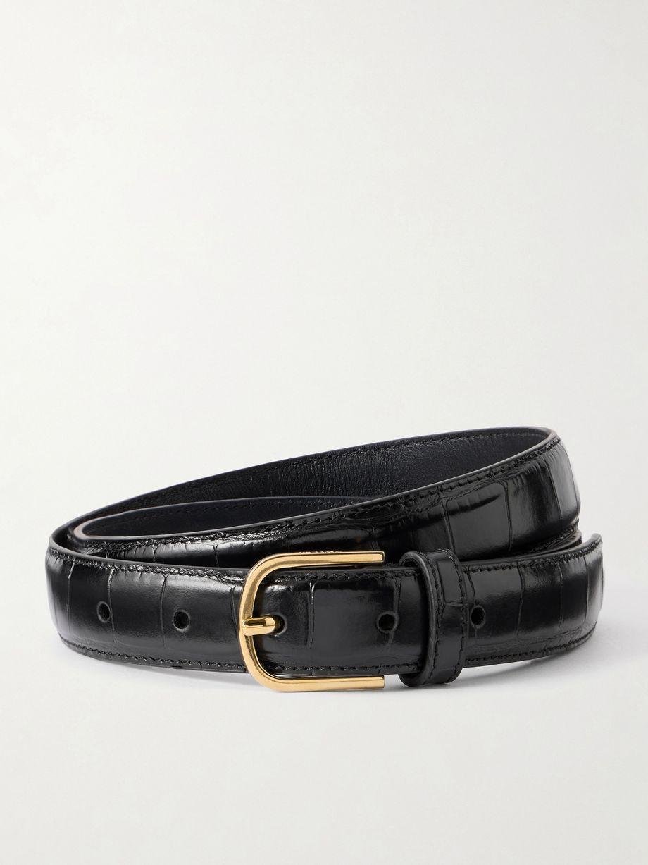 Croc-effect leather belt by TOTEME