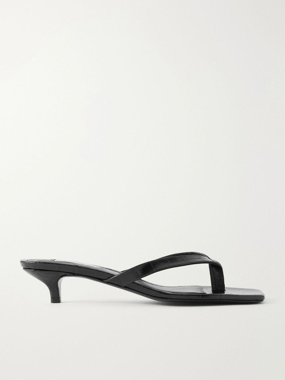 Croc-effect leather sandals by TOTEME