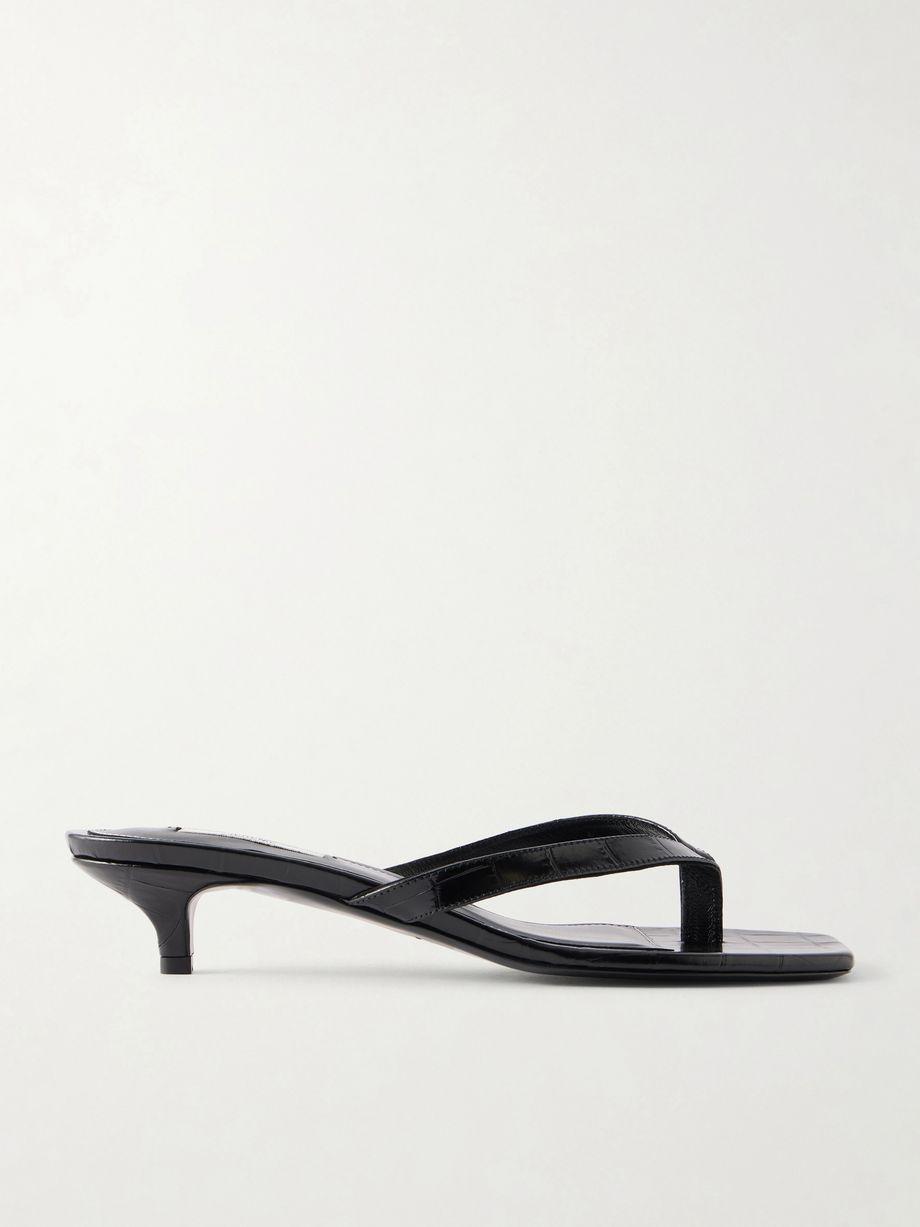 Croc-effect leather thong sandals by TOTEME