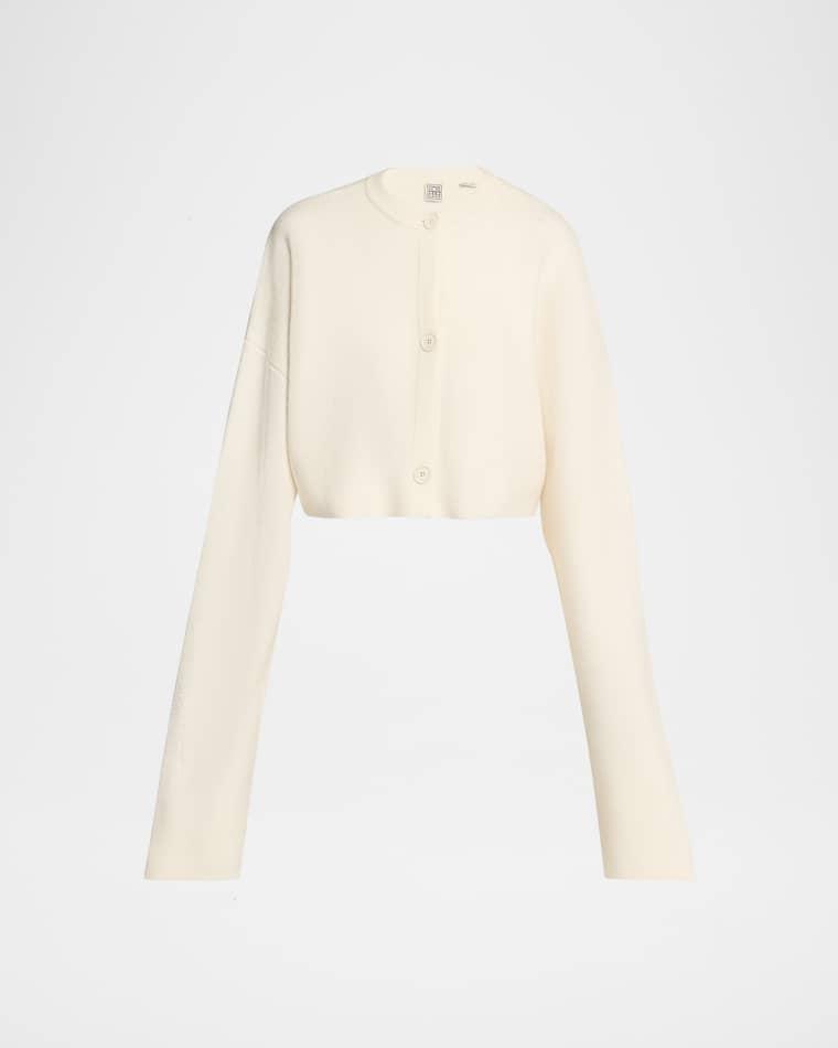 Cropped Oversized Wool Cardigan by TOTEME
