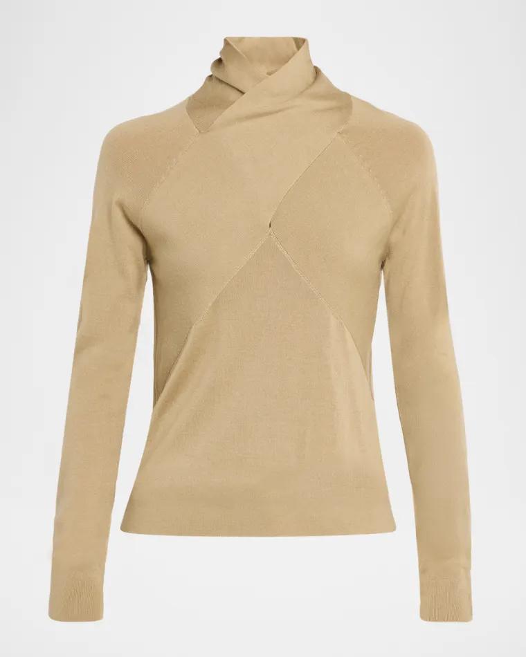 Crossover Merino Wool Sweater by TOTEME