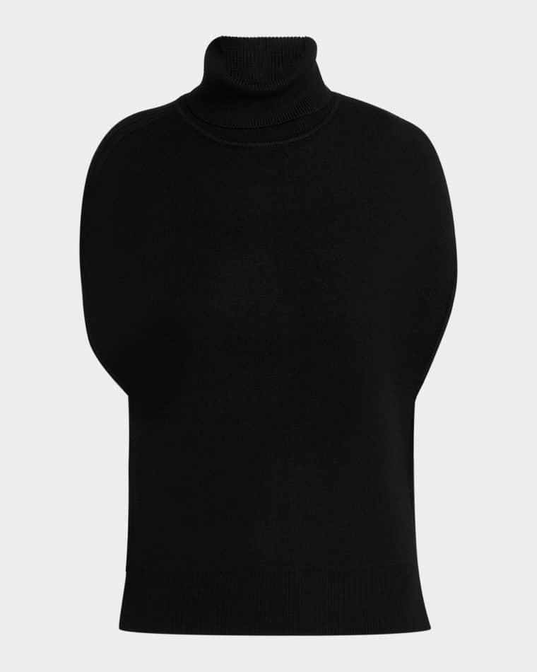 Double-Knitted Turtleneck Cape by TOTEME
