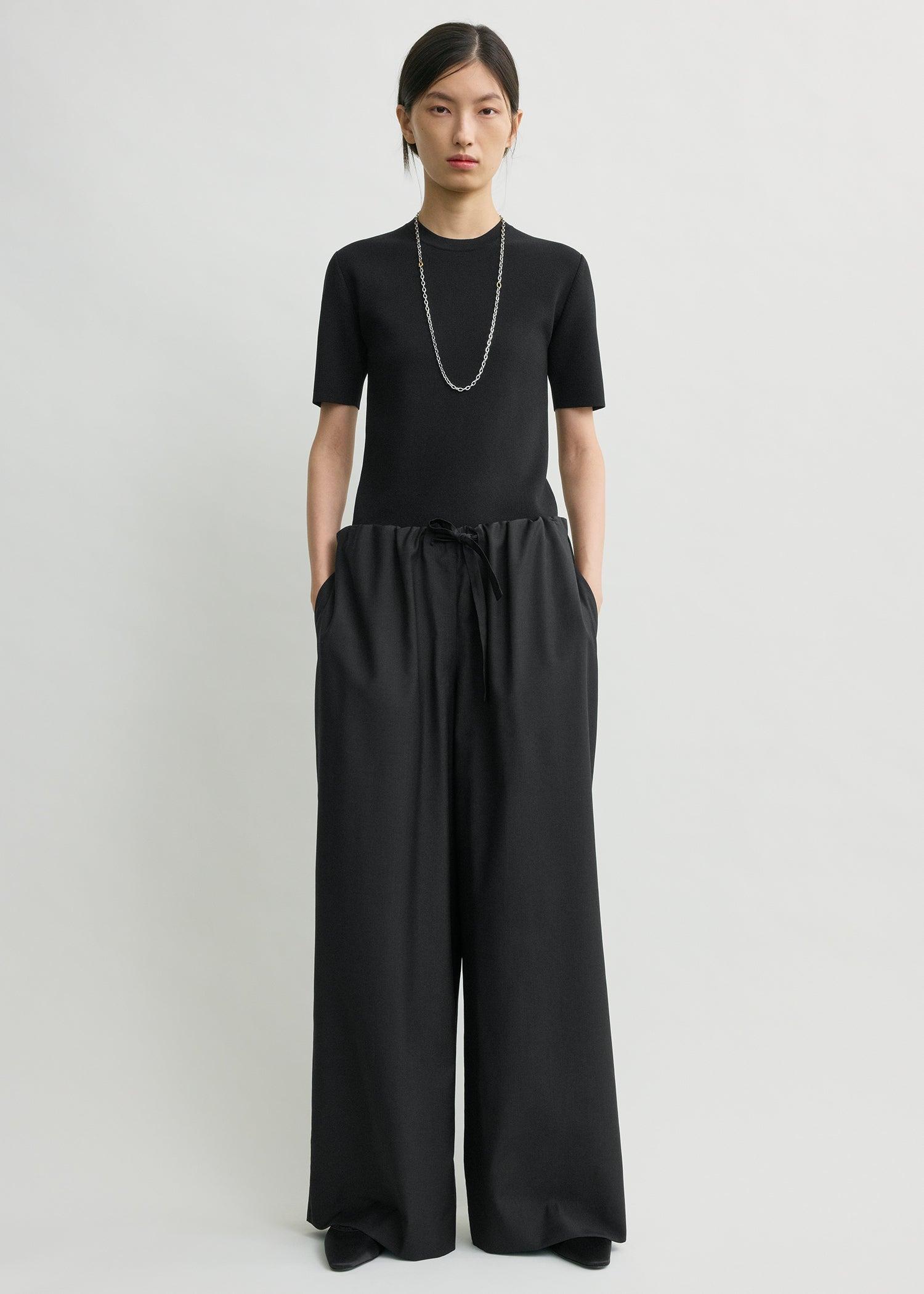 Drawstring dinner trousers black petite by TOTEME