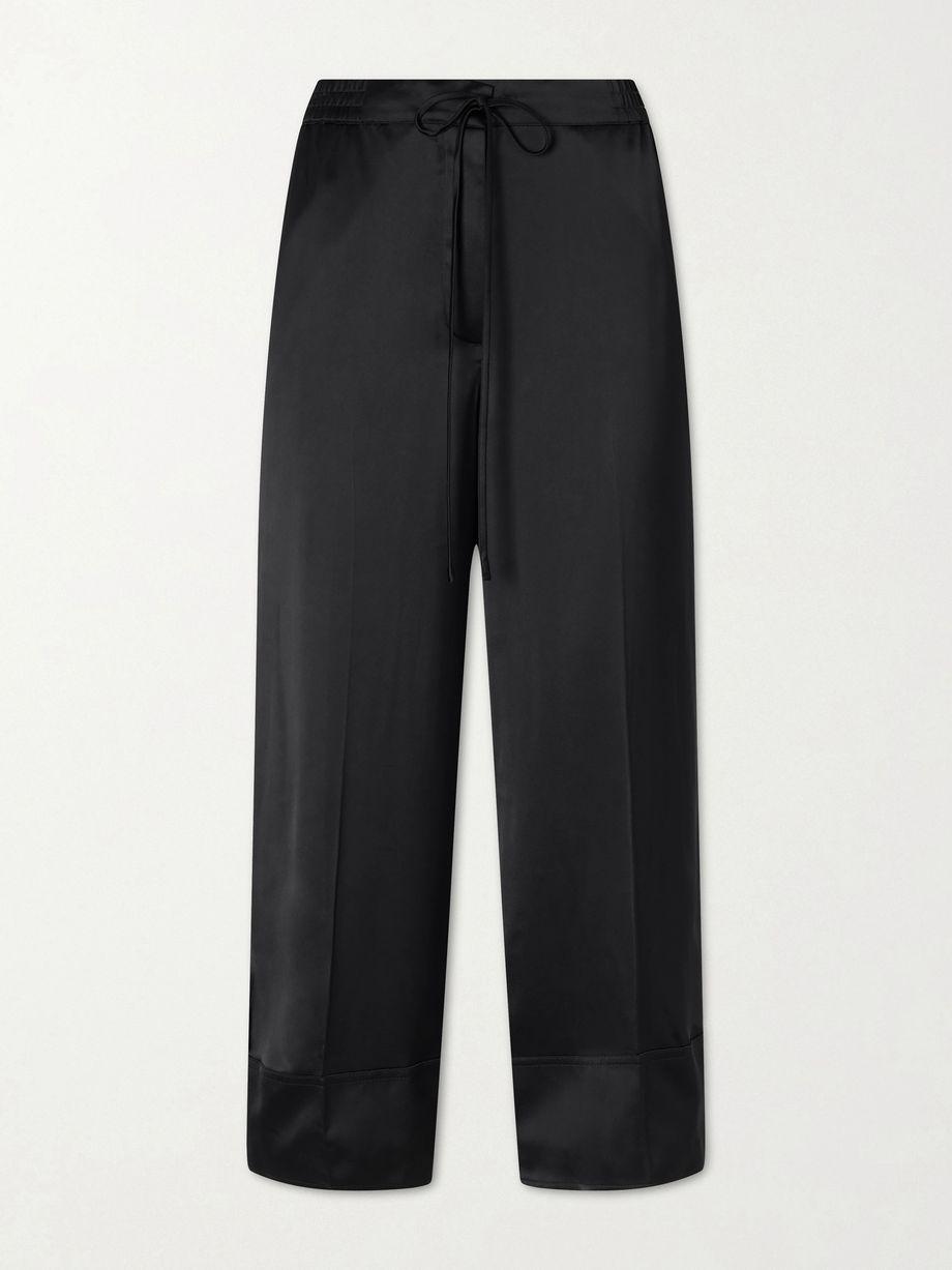 Drawstring wide-leg satin pants by TOTEME