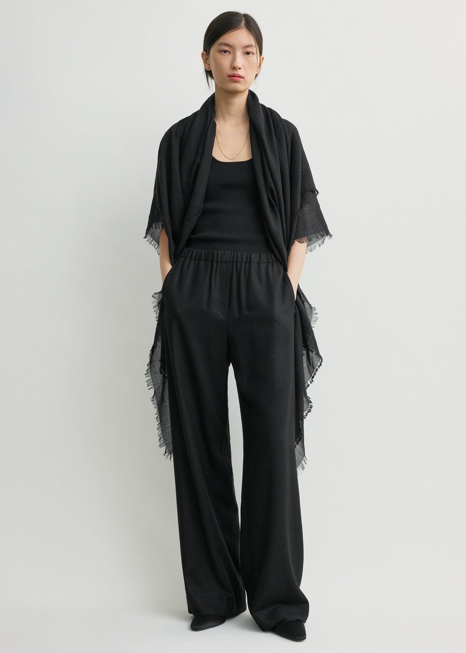 Easy flannel trousers black petite by TOTEME