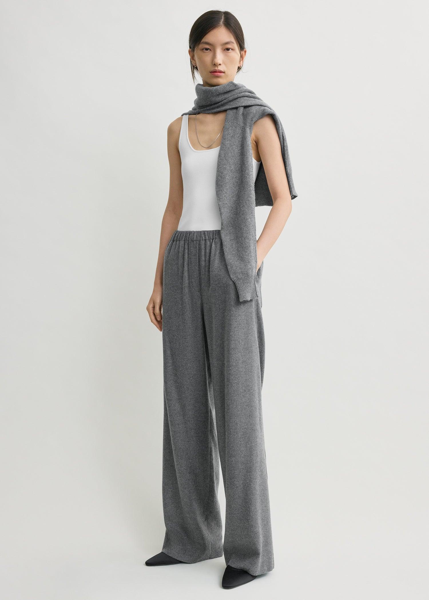 Easy flannel trousers grey petite by TOTEME