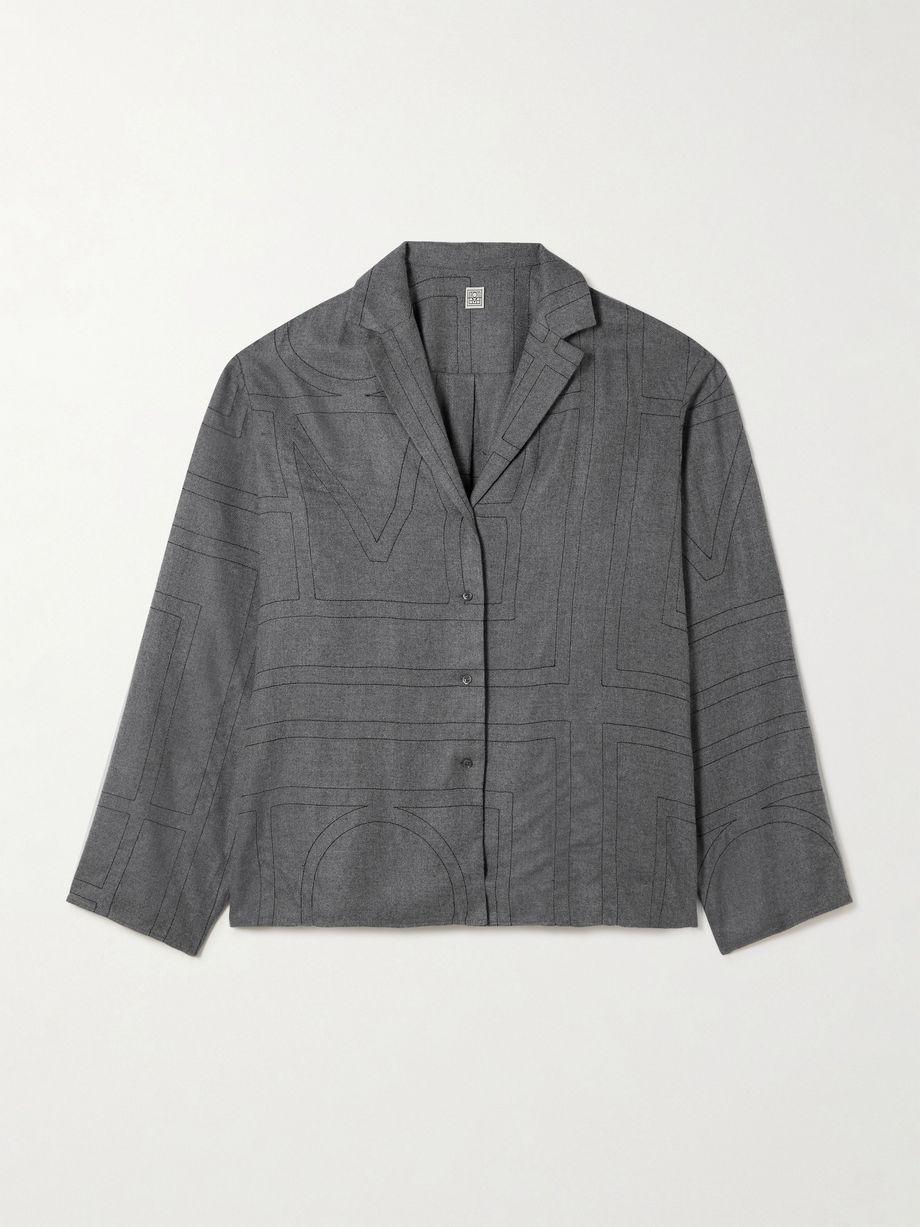 Embroidered LENZING™ Modal-flannel shirt by TOTEME