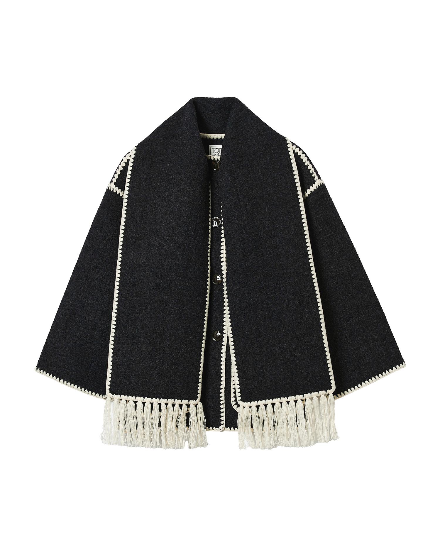 Embroidered scarf jacket by TOTEME