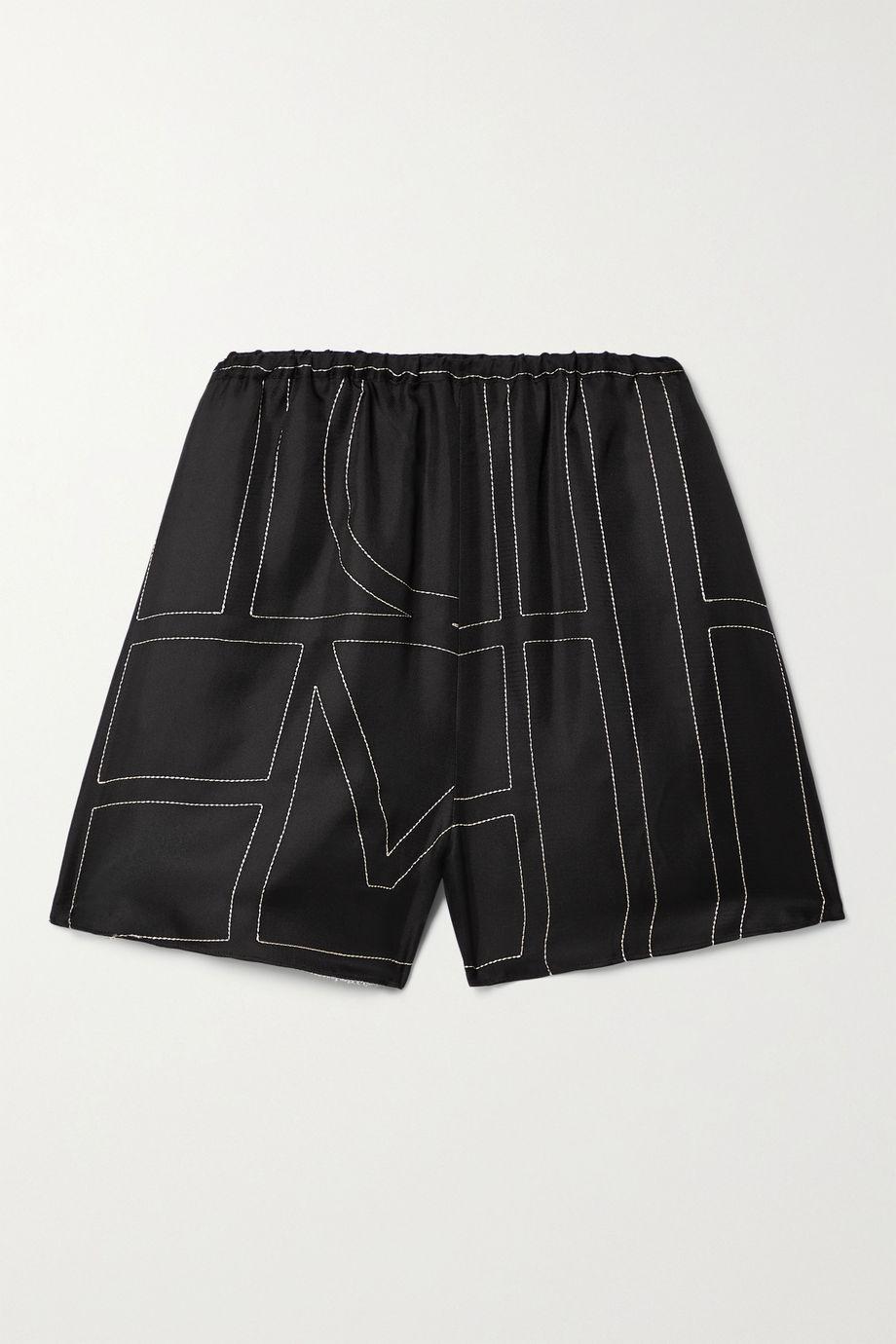 Embroidered silk-twill shorts by TOTEME
