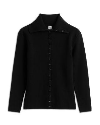 Fitted Polo Cardigan Sweater by TOTEME